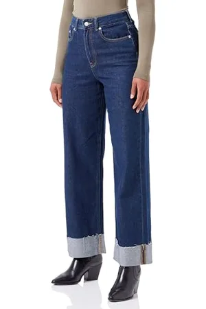JJXX Jxtokyo Wide Fold Up HW Jeans R6055 DNM, , 25 W/30 L Donna