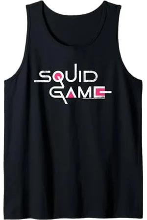 Squid Game Classic Logo Testo Bianco Canotta