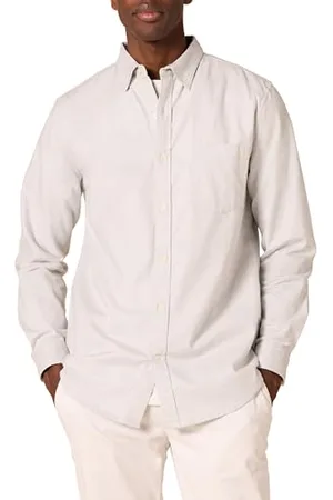 Amazon Camicia con Taschino in Tessuto Oxford Elasticizzato a Maniche Corte vestibilità Aderente Uomo, , XXL
