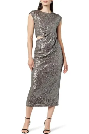 THE DROP Abito da Donna, Padma, Midi, con Apertura e Paillettes, , XXS