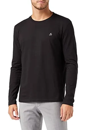 Marc O’ Polo Marc OߴPolo Uomo Maglietta a Maniche Lunghe in Cotone bio con Scollo Rotondo, (Black), L