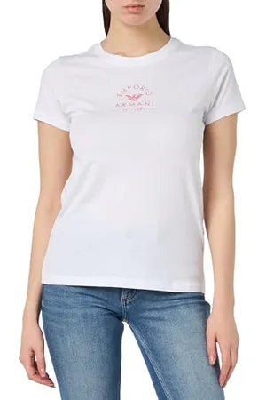 Emporio Armani Iconic Stretch Cotton Logoband Loungewear T-Shirt, T-Shirt Donna, (White), XS