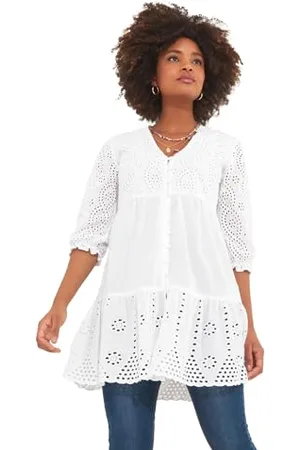 Joe Browns Mini Abito Estivo a Strati con Bottoni in Pizzo Sangallo Vestito, , 46 Donna