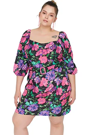 Trendyol Woman Mini Bodycon Fitted Woven Plus Size Dress Vestito, , 42 Donna
