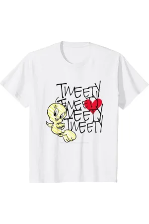 LOONEY TUNES Bambino Tweety Love Heart Camiseta Maglietta