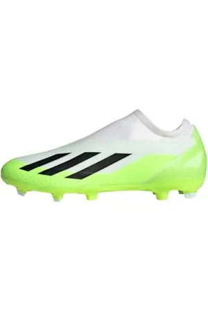 adidas X CRAZYFAST.3 LL FG, Scarpe da Calcio Unisex-Adulto, Cloud White/Core Black/Lucid Lemon, 46 EU