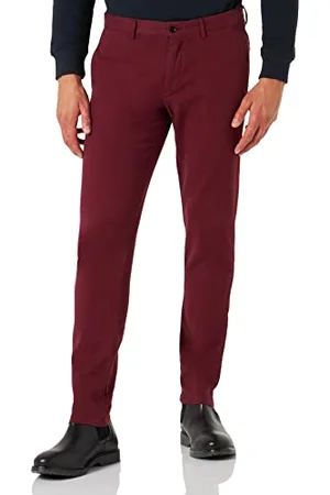 Hackett Texture Chino Pantaloni, Zinfandel, 32W / 34L Uomo