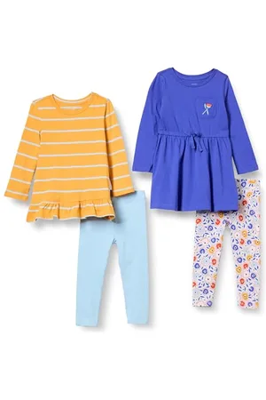 Amazon Set Completo a Maniche Lunghe Bambine e Ragazze, Pacco da 4, , 3 Anni