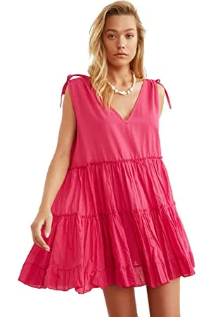 Trendyol Abito da Spiaggia in Voile Oversize Dress, , 44 Donna