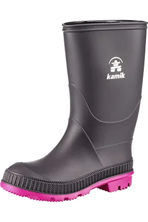 Kamik Stomp, Stivali di Gomma Bambina, Grigio (Charcoal/Magenta Chm), 25 EU