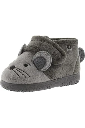 victoria Pantofole Unisex Ojalá Pelliccia Animali & Strappo & Suola Abbinata 105119 per Bambini Gris 27