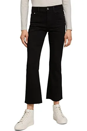 TOM TAILOR Le signore Kate Cropped Bootcut Jeans in cotone biologico 1029398, 10240 - Black Denim, 26W / 28L