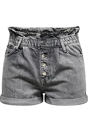 ONLY Onlcuba Paperbag DNM Shorts Noos Pantaloncini, Grigio Denim, XXS Donna