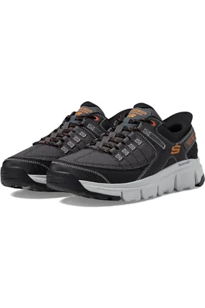 Skechers Vertici A, Sneaker Uomo, Grigio Sintetico Mesh Orange Trim, 39.5 EU