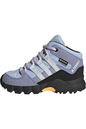 adidas Terrex Mid Gore-Tex Hiking Shoes, Scarpe da Trekking Unisex-Bimbi 0-24, Blue Dawn/Grey/Solar Gold, 18 EU