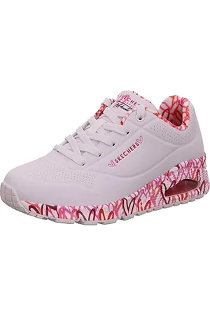 Skechers Jgoldcrown Uno Loving Love, Scarpe da Ginnastica Basse Donna, White/Red, 36.5 EU