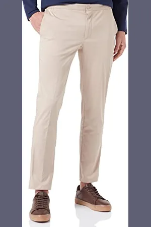 Hackett Hackett Perfetto Tencel Chino Pantaloni, Marrone Chiaro, W28 / L30 Uomo
