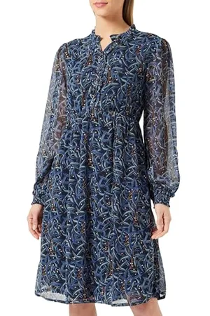 Noppies Dress Foshan Nursing Long Sleeve all Over Print Vestito, Black Olive-N130, 46 Donna