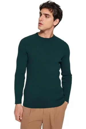 Trendyol Maglione da Uomo Regular Fit Basic Girocollo in Tessuto, , M
