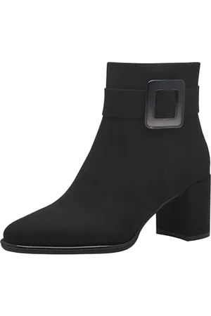 Marco Tozzi Stivaletti da donna vegani con tacco e zip color nero 37 EU
