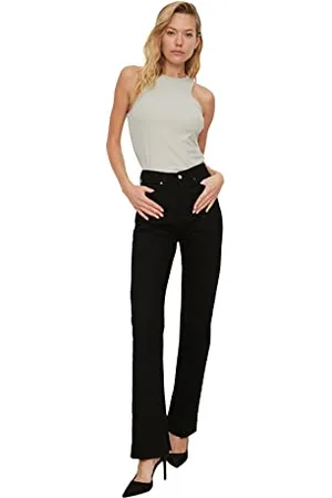 Trendyol Black Tasting High Waist Slim Flare Jeans, 34 da Donna
