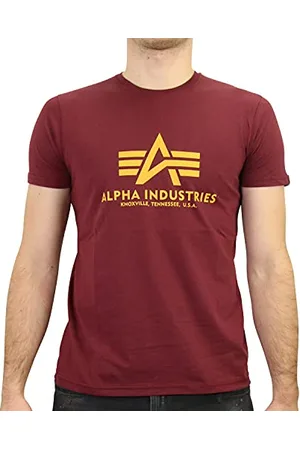 Alpha Industries Basic T-Shirt, T-shirt Uomo, Rosso (Burgundy 184), Medium (Taglia Produttore: Medium)