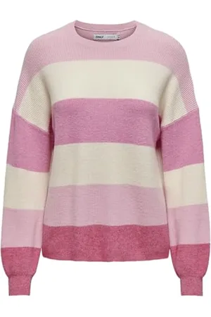 ONLY Onlatia L/S Stripe Pullover Knt Noos Maglione, , L Donna