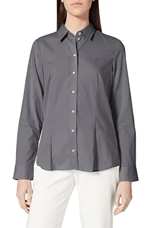 Seidensticker Regular Fit Manica lunga Camicetta Donna, (Grey 33), 44 (Taglia produttore: 18)