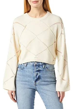 Noisy May Nmjune L/S O-Neck Crop Knit Noos Maglione, , S Donna