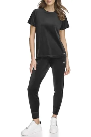 DKNY SPORT Maglietta Platinum Velour Crew T-Shirt, , S Donna