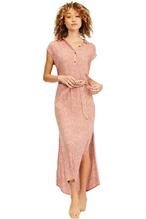 Billabong Lovely Ways-Vestito Midi con Bottoni, sul Davanti Gioco, , L Donna