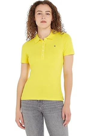 Tommy Hilfiger 1985 SLIM PIQUE POLO SS WW0WW37823, Donna, (Vivid Yellow), L