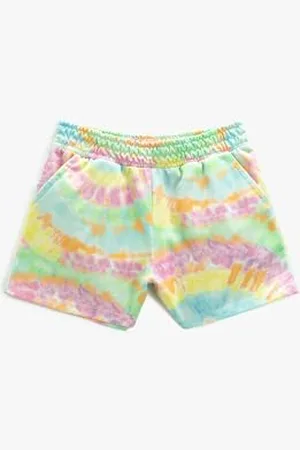 Koton Tie-Dye Shorts Pockets Elastic Waistband Relax Cut Pantaloncini, (6d4), 4-5 Jahre Girls