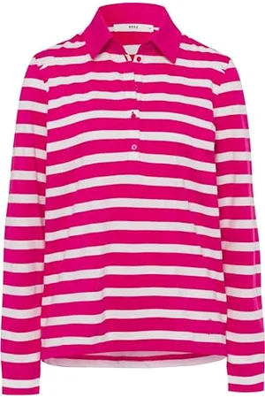 Brax Style Cloe Peached Single Jersey Striped Polo, , 42 Donna