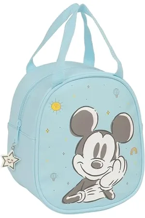 Safta MICKEY MOUSE BABY - Borsa porta merenda, portatile, qualità e massima resistenza, porta cibo, ricreazione, 19 x 14 x 22 cm, colore azzurro, , Estándar, Casual