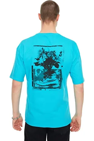 Trendyol T-Shirt Girocollo Standard da Uomo Giovane Rilassata Camicia, , M