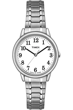 Timex Easy Reader 30 mm da Donna con quadrante Bianco e Cinturino in Acciaio Inossidabile Color Argento TW2U40400