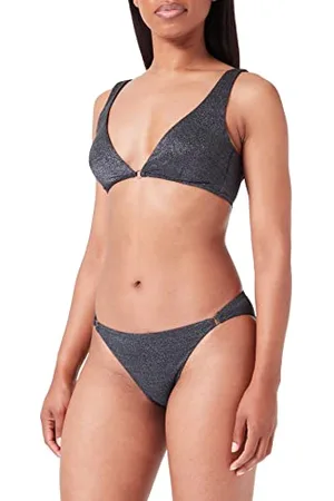 Emporio Armani Bikini a Triangolo e Slip da Donna in Lurex Testurizzato Filato Set, , XS
