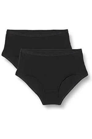 Playtex Slip Midi in Cotone Organico Ultra Confortevole Donna x2, (Black), 4XL