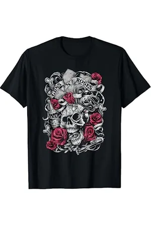 Guns N´Roses T-shirt ufficiale Flourish Skull Pink Roses Maglietta