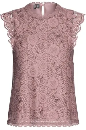Pieces® Pcolline SL Lace Top Noos BC, Rosa in Legno, M Donna
