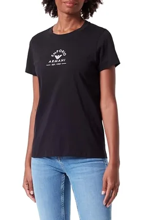 Emporio Armani Iconic Stretch Cotton Logoband Loungewear T-Shirt, T-Shirt Donna, (Black), XL