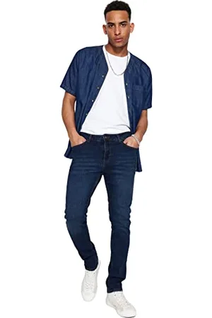 Trendyol Plus Size Normal Waist Slim Jeans, , 38 Uomo