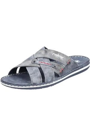 Rieker Frühjahr/Sommer 21062, Ciabatte Uomo, Blu (Ocean/Asphalt 15), 44 EU