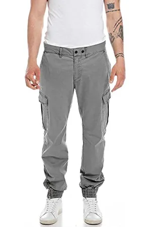 Replay Pantaloni Uomo in Cotone Comfort, Grigio , W32 x L30