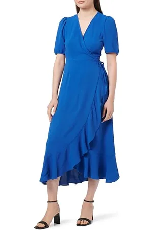 ONLY Onlmette SS Wrap Midi Dress Wvn Vestito Avvolgente, , S Donna