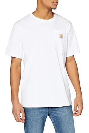 Carhartt Relaxed Fit Heavyweight Short-Sleeve K87 Pocket T-Shirt, Maglietta da lavoro Utility Uomo, (White), M