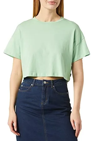 Noisy May Nmalena S/S O-Neck Semicrop Top FWD Noos T-Shirt, , L Donna