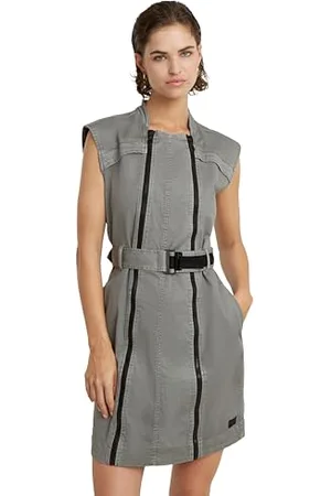 G-Star Donna Multi Zip Dress, (wild dove gd D24624-C106-G486), L