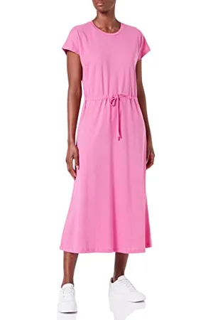 ONLY Onlmay-Abito Midi S/S Jrs Vestito, Super Rosa, XS Donna